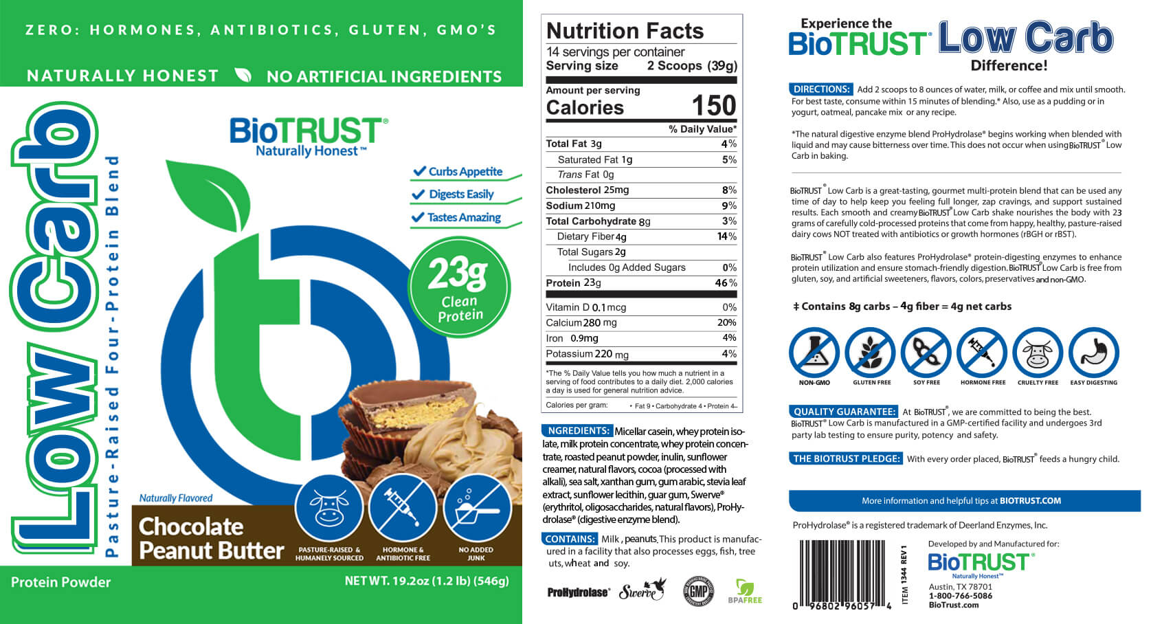 BioTrust Low Carb Milk Chocolate Label BioTrust Low Carb Milk Chocolate Label