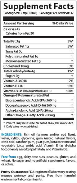 Omega Dessert Supplement Facts