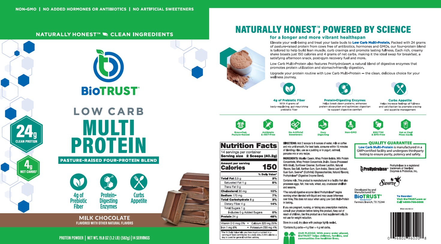 BioTrust Low Carb Milk Chocolate Label